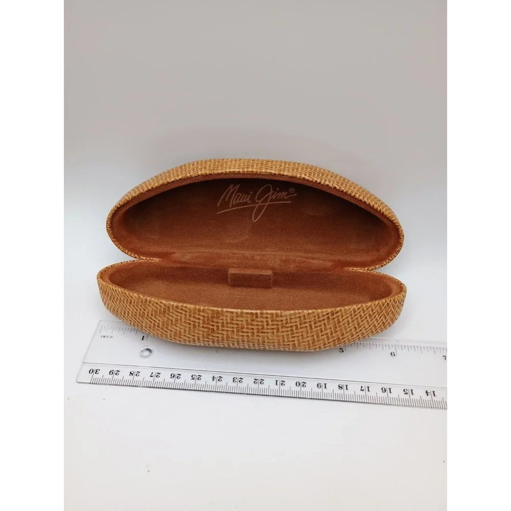 Official Maui Jim Bamboo Tan Sunglasses Hard Case Large Clamshell Case Only